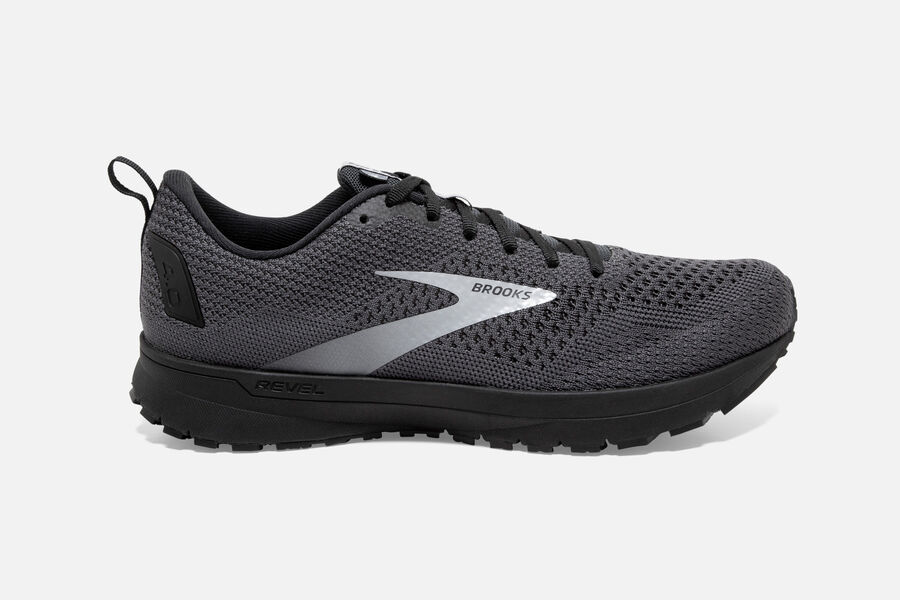 Tenis Corrida Brooks Revel 4 Masculino Brasil - Pretas/Cinzentas 5683910-TP